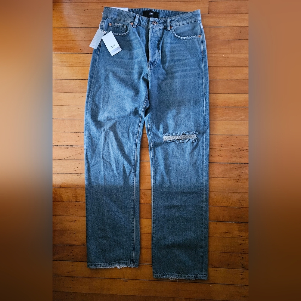 3x1 Women's Straight Leg Blue Jeans